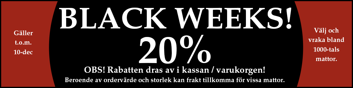 Black week 20% kassarabatt